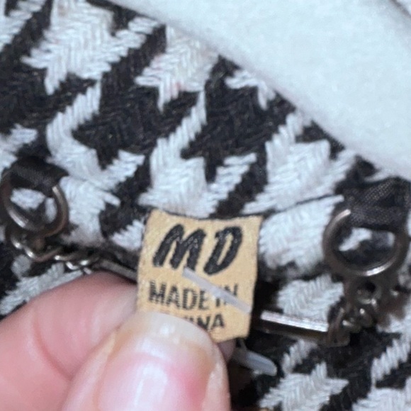 Vintage Odyn Houndstooth Women’s Jacket Size Medium Black White wool blend - Picture 4 of 8